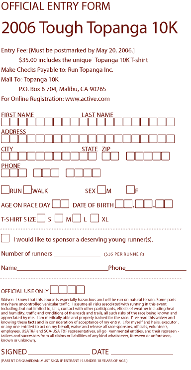 official entry form